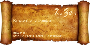 Krosetz Zsombor névjegykártya